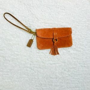 NWOT Rare Coach Suede Fringed Wristlet